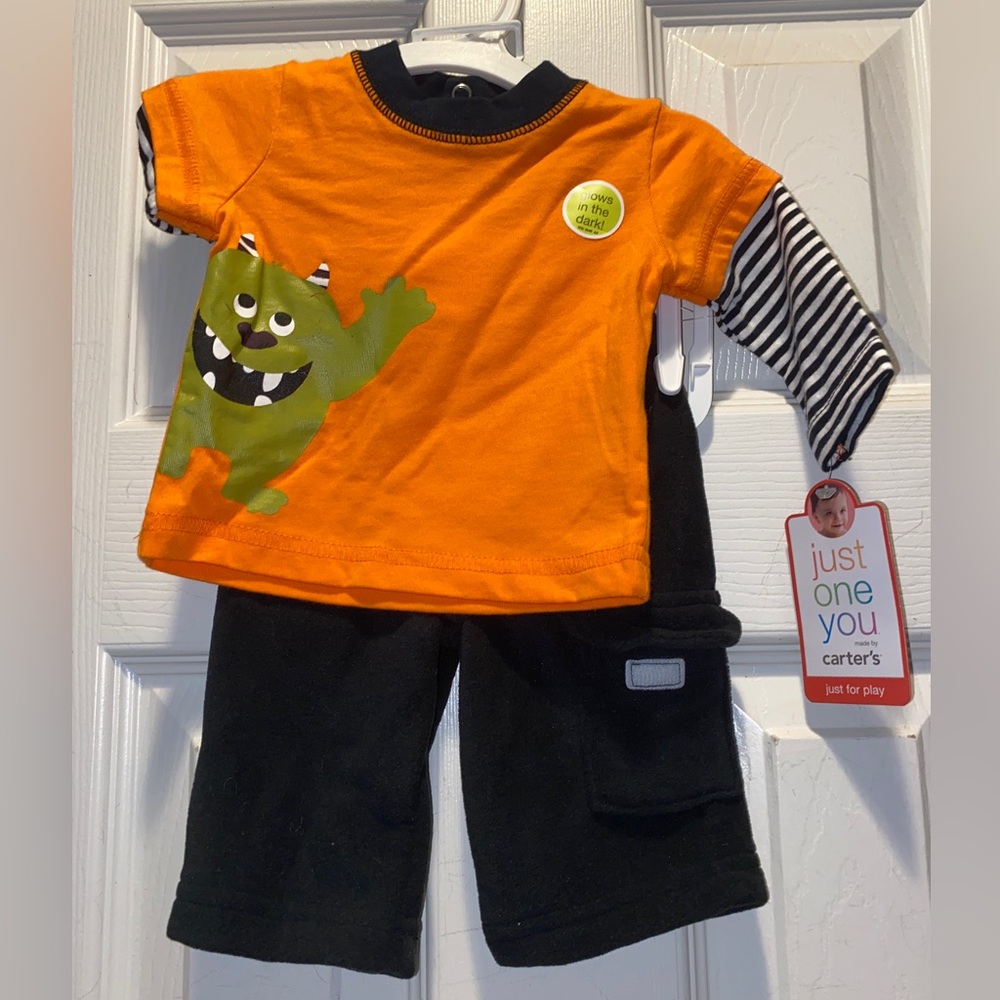 Newborn Carters little monster 2 piece set Halloween